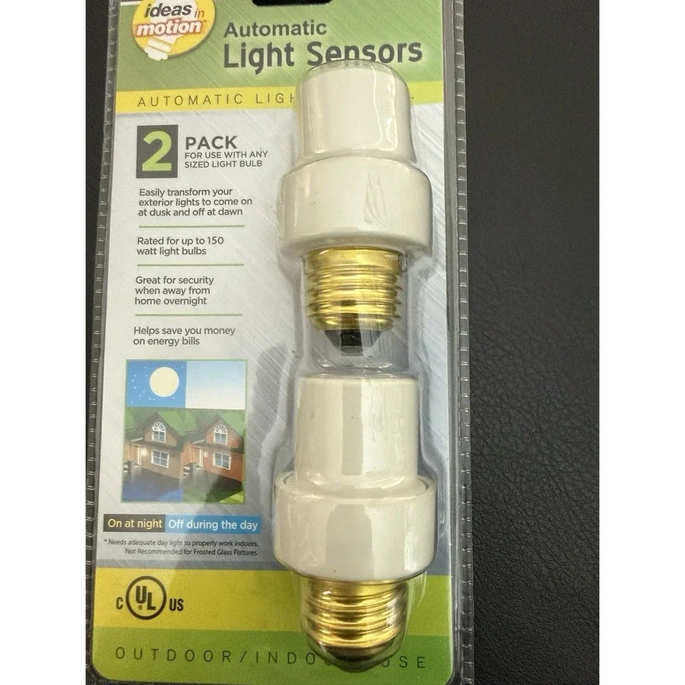 Ideas in Motion 2-pack of Automatic Light Sensors Security On at Night Off - Day